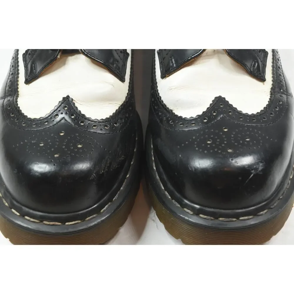 Dr Marten Bex Smooth Leather Brogue Shoes Mens 12 Black White Lace-Up Comfort